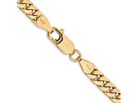 14k Yellow Gold 5mm Solid Miami Cuban 18 Inch Chain