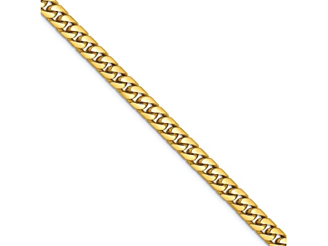 14k Yellow Gold 5mm Polished Solid Miami Cuban Link 20 Inch Chain