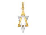 14K Two-tone Gold  Elongated Jewish Star of David Charm