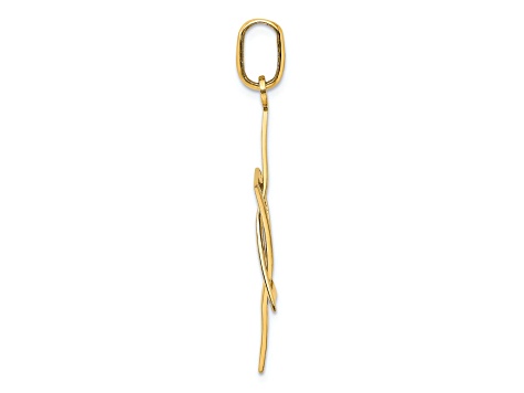 14K Two-tone Gold  Elongated Jewish Star of David Charm