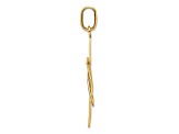 14K Two-tone Gold  Elongated Jewish Star of David Charm