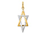 14K Two-tone Gold  Elongated Jewish Star of David Charm
