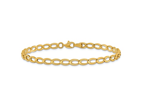 14k Yellow Gold Polished 4mm Open Link Bracelet