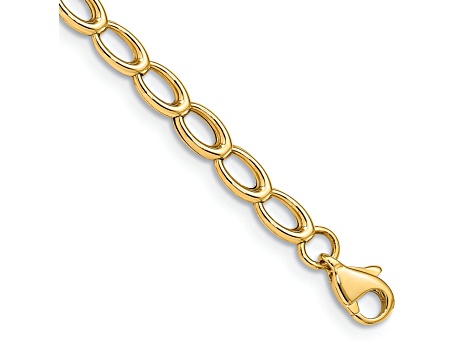 14k Yellow Gold Polished 4mm Open Link Bracelet