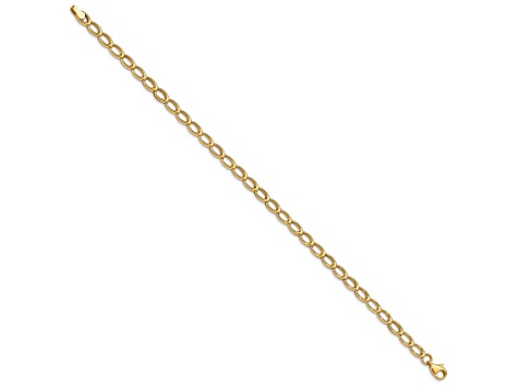 14k Yellow Gold Polished 4mm Open Link Bracelet