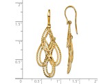 14K Yellow Gold Polished Diamond-cut Dangle Earrings