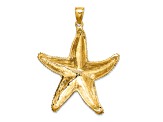 14k Yellow Gold Textured Starfish Charm