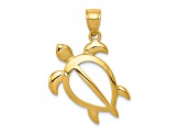 14K Yellow Gold Open Turtle Pendant