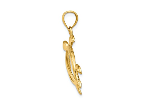 14K Yellow Gold Open Turtle Pendant