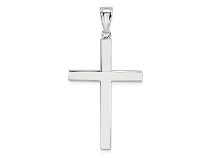 Rhodium Over 14k White Gold Latin Cross Pendant