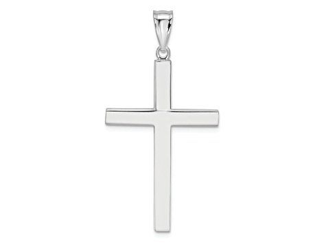 Rhodium Over 14k White Gold Latin Cross Pendant