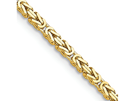 14K Yellow Gold 2mm Byzantine Chain Necklace