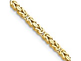 14K Yellow Gold 2mm Byzantine Chain Necklace