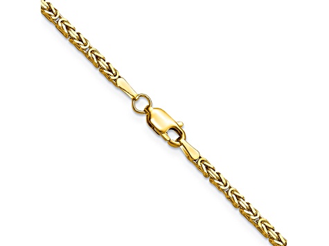 14K Yellow Gold 2mm Byzantine Chain Necklace