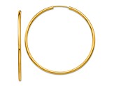14k Yellow Gold Polished 1 15/16" Round Endless Hoop Earrings
