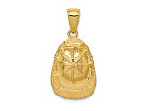 14k Yellow Gold 3D Textured Firefighter Hat Pendant