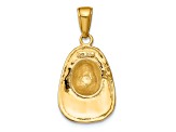 14k Yellow Gold 3D Textured Firefighter Hat Pendant