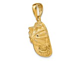 14k Yellow Gold 3D Textured Firefighter Hat Pendant