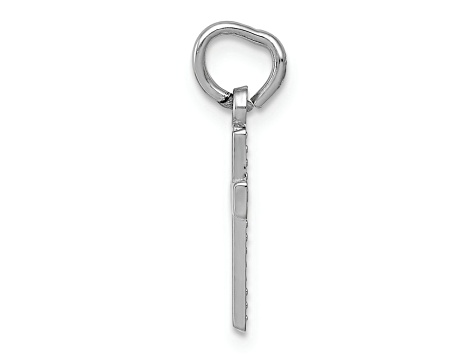Rhodium Over 14k White Gold Cross Charm