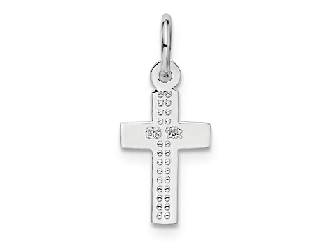 Rhodium Over 14k White Gold Cross Charm