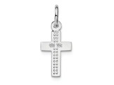 Rhodium Over 14k White Gold Cross Charm