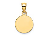 14k Yellow Gold Satin Angel Coin Charm