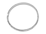 Rhodium Over 14k White Gold 8mm Brushed and Diamond-Cut Florentine Hinged Bangle