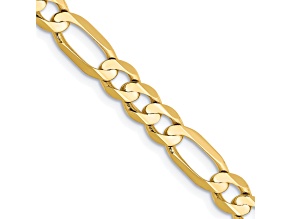 10k Yellow Gold 5.5mm Concave Open Figaro Link Bracelet