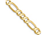 10k Yellow Gold 5.5mm Concave Open Figaro Link Bracelet