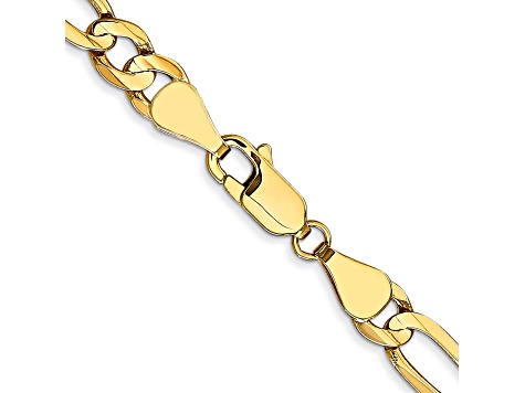 10k Yellow Gold 5.5mm Concave Open Figaro Link Bracelet