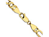 10k Yellow Gold 5.5mm Concave Open Figaro Link Bracelet