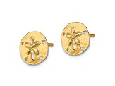 10k Yellow Gold Polished and Textured Mini Sand Dollar Stud Earrings