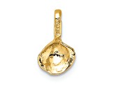 10K Yellow Gold Textured Mini Clam Shell Charm