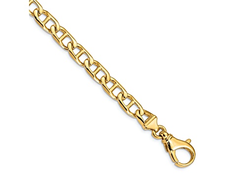 14k Yellow Gold 6.5mm Hand-polished Fancy Link Bracelet