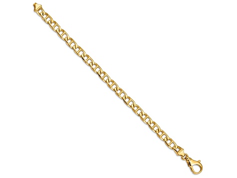 14k Yellow Gold 6.5mm Hand-polished Fancy Link Bracelet