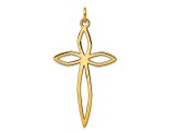 14k Yellow Gold Lasered Passion Cross Pendant