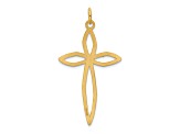 14k Yellow Gold Lasered Passion Cross Pendant