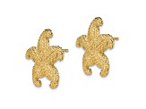 14k Yellow Gold Textured Puffed Starfish Stud Earrings