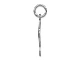 Rhodium Over 14k White Gold Loop with Center Heart Cross Pendant