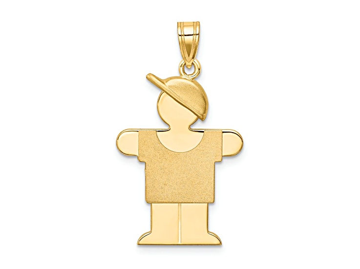 14k Yellow Gold Satin Boy with Hat on Right Charm