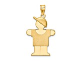 14k Yellow Gold Satin Boy with Hat on Right Charm