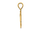 14k Yellow Gold Textured St. Thomas Cruise Ship Charm