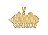 14k Yellow Gold Textured St. Thomas Cruise Ship Charm