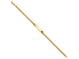 14k Yellow Gold Medical Red Enamel Mariner Link ID Bracelet
