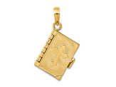 14k Yellow Gold 3D Lords Prayer Hinged Bible Pendant