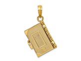 14k Yellow Gold 3D Lords Prayer Hinged Bible Pendant