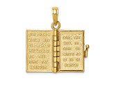 14k Yellow Gold 3D Lords Prayer Hinged Bible Pendant