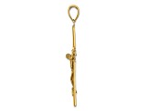 14k Yellow Gold with Satin Finish Crucifix Charm