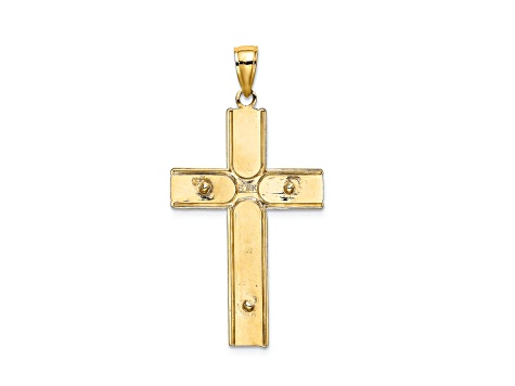 14k Yellow Gold with Satin Finish Crucifix Charm