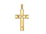 14k Yellow Gold with Satin Finish Crucifix Charm